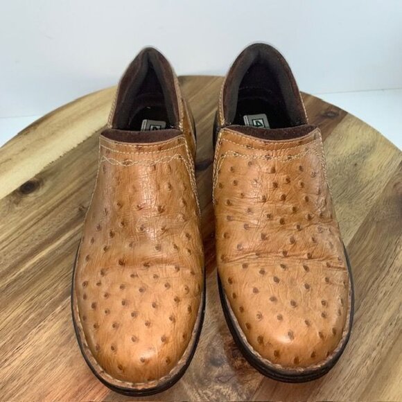 ARIAT Real Ostrich Performance Slip Ons Roper Shoes Cognac Womens US Size 9B - Picture 9 of 16